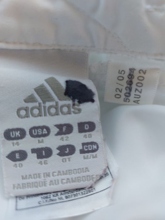 Pantaloni trening Adidas alb cu negru mărimea L