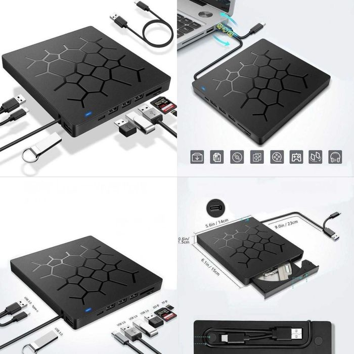 Оптический привод DVD/CD USB Type-C Windows дисковод