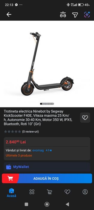 Trotineta electrica Ninebot by Segway F40i  autonomia 40 km