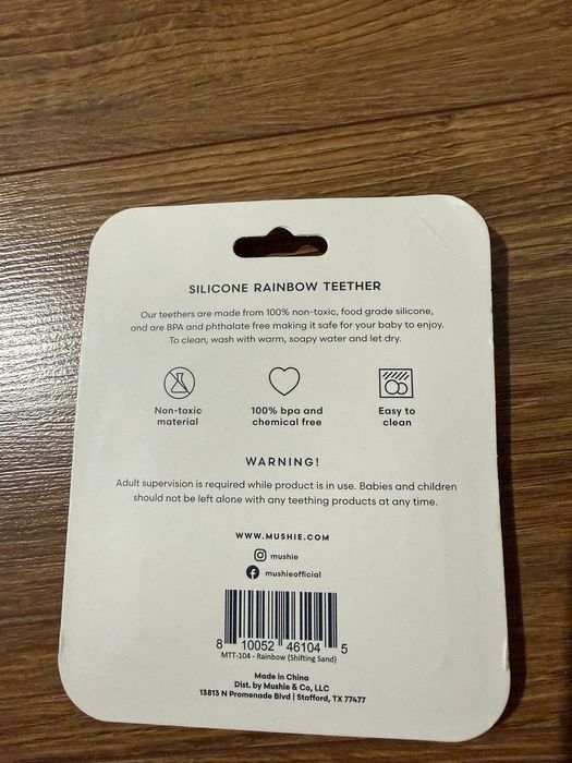 Jucărie dentiție Mushie rainbow shifting Sand silicon