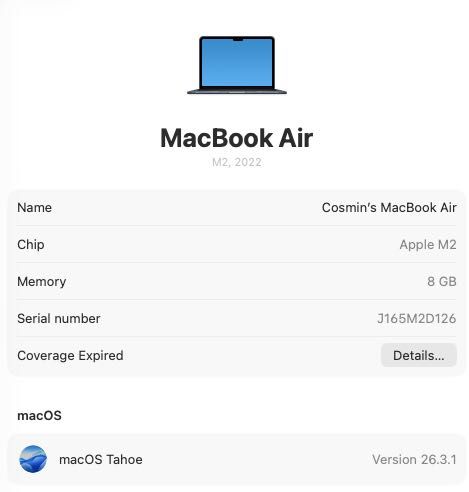 MacBook Air M2  – Baterie 100% –