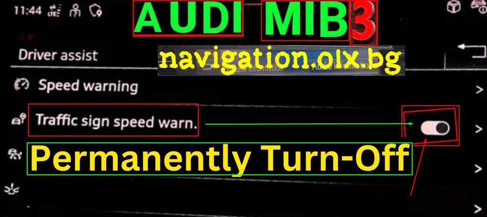 Ауди SOS изключване Traffic Sign Speed Warning turn off Audi A6 Q5 Q7