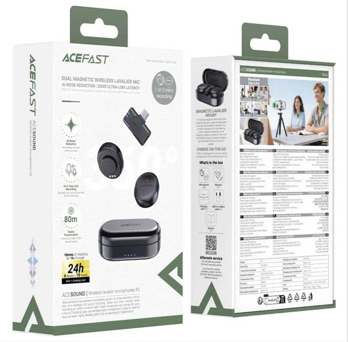 Микрофон Acefast AceSound R3 Dual Magnetic Wireless Mic (Type-C)
