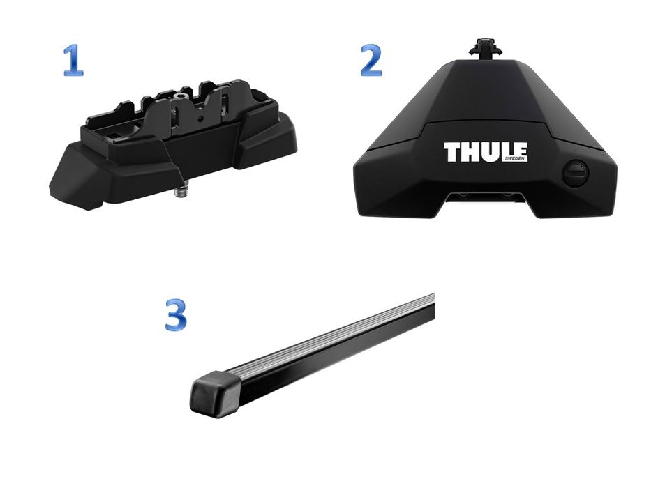 Кит захвати Thule 7021 / 7107 за Mercedes E-Class (W212) / C-Class (W204) + напречни греди Thule Squarebar 108см.