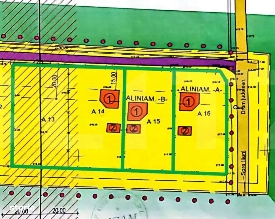 Teren intravilan 3405 mp – PUZ aprobat, front 60 m