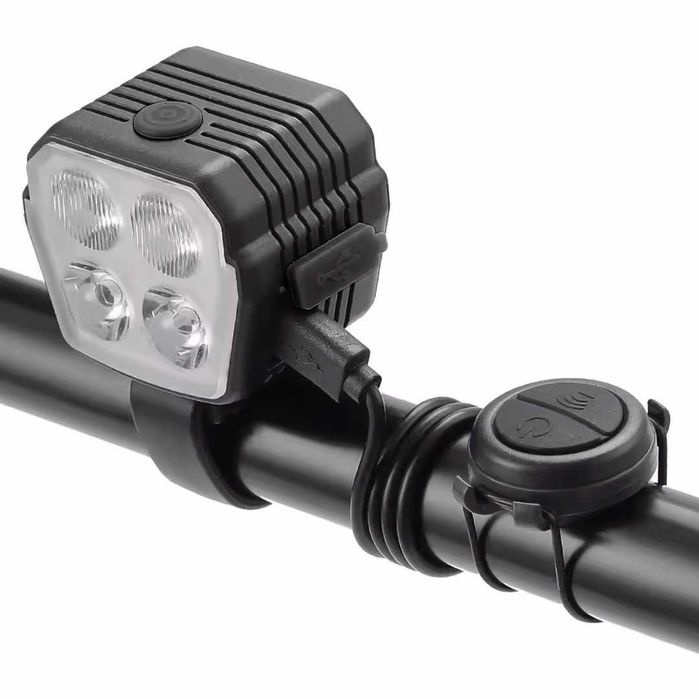 2 в 1 Предна LED светлина JOHORSE с вграден клаксон (300Lum / 120dB)