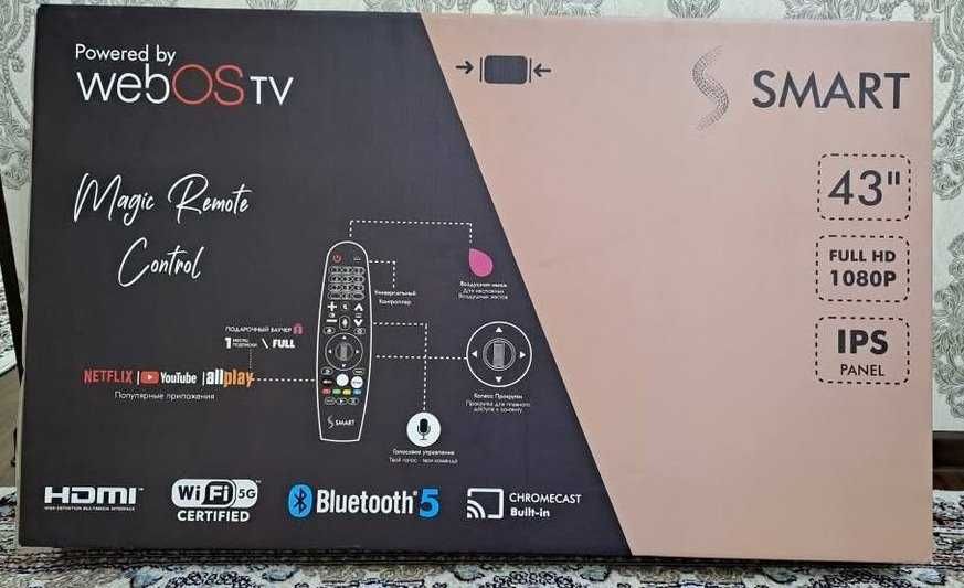 TV "Ssmart" FSV22 43'' /Full HD/ Smart / WEB OS (LG)/ Безрамочный