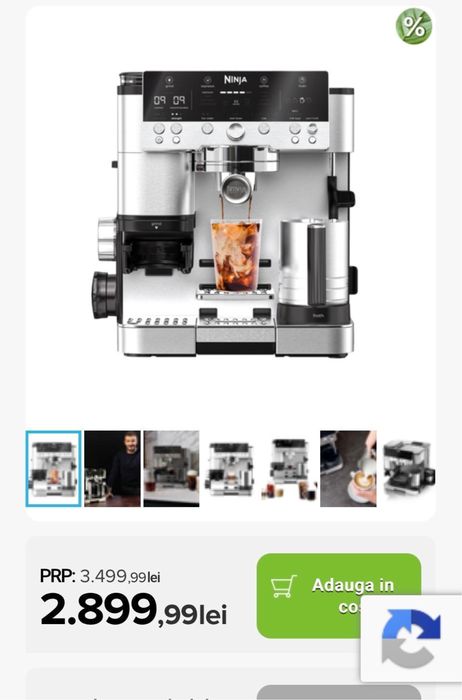 Espressor semi-automat 3in1 luxeCafe Premier ES601, cold brew, inox Ninja