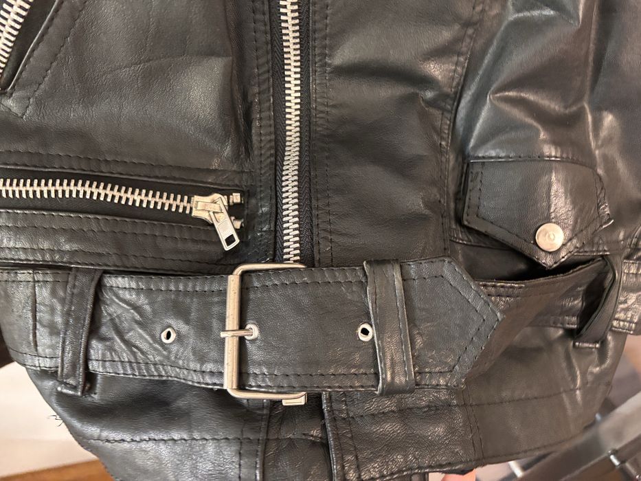 Geaca piele naturala neagra