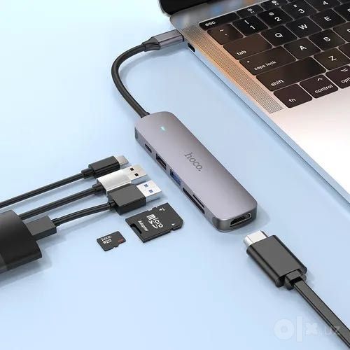Hoco Type-C HUB “HB28” HDTV + PD + USB3.0 + USB2.0 + SD + TF, 100W