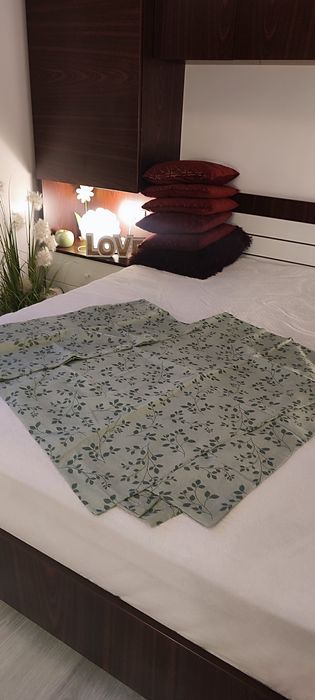 pat bumbac bio 100%, verde, cu tematica măslinului