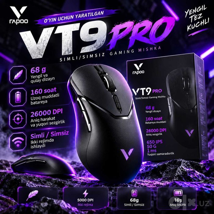 Rapoo VT9 PRO simsiz gaming sichqoncha 26000 DPI