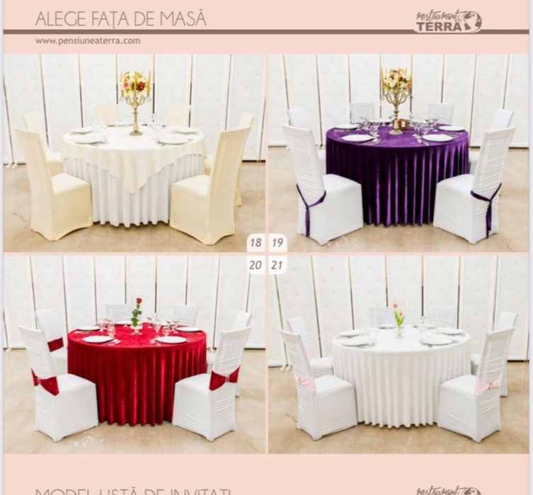 Huse scaune, fete de masa