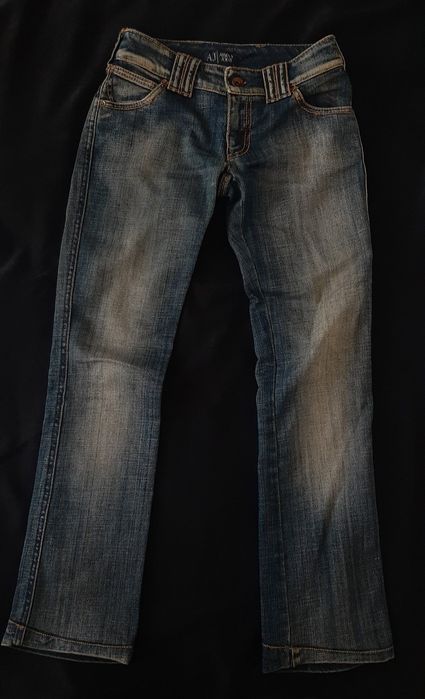 Дънки ARMANI, low rise, сини, yellow wash, XS