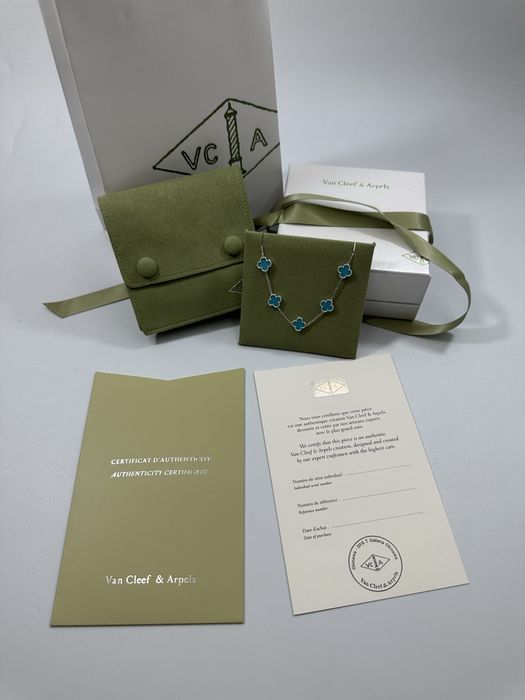 Brățară MINI Van Cleef & Arpels 5 motifs White Gold 750 Turquoise
