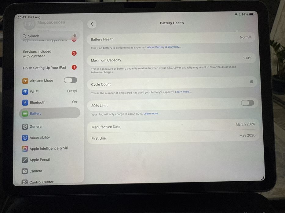 Ipad Air11” M4 256GB Wi Fi
