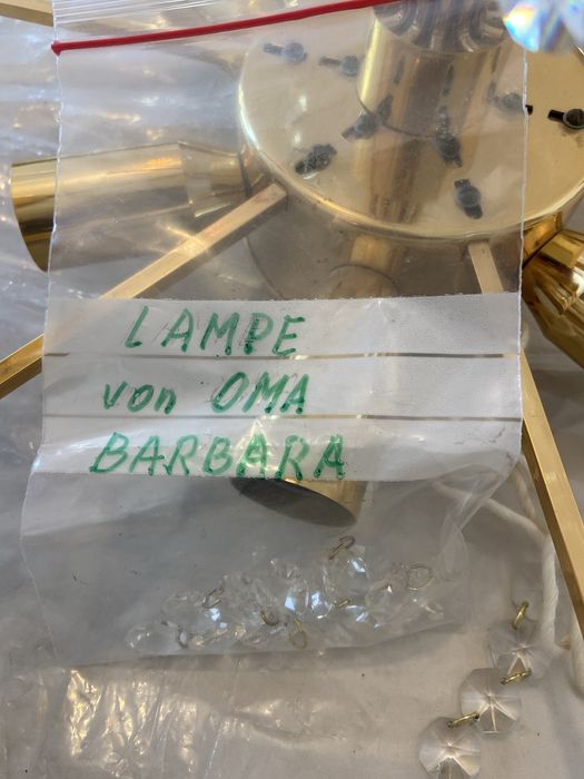 Candelabru Lustra Gold Cupru cu cristale