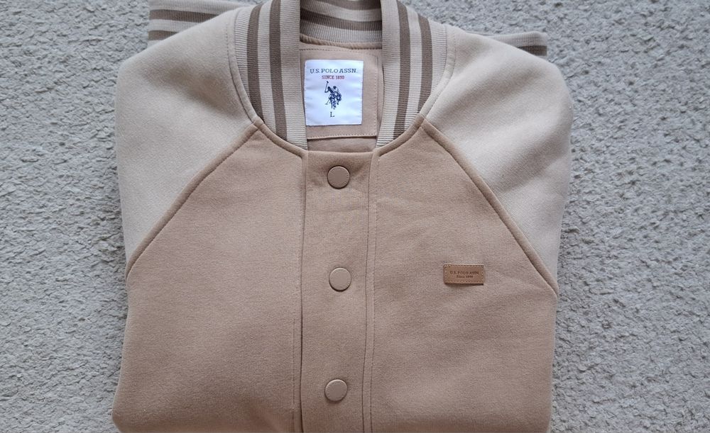 U.S. Polo Assnc мъжко яке бомбър  бежово  размер L