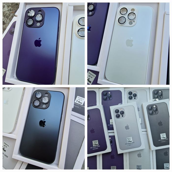 Матов Стъклен Кейс за Apple iPhone 15 / 14 Pro / Pro Max / Plus / 13