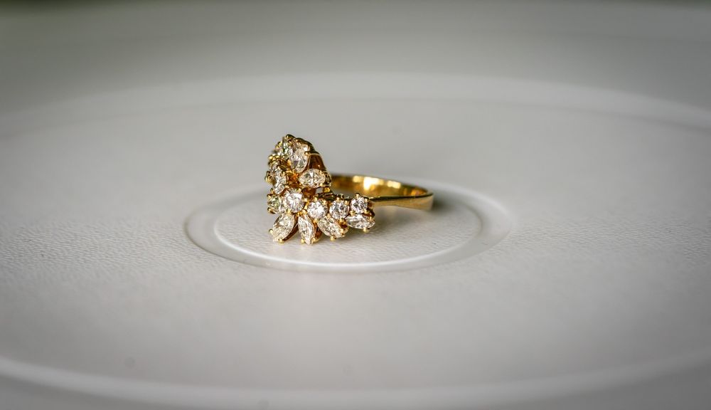 Inel vechi aur 18k diamante certificat