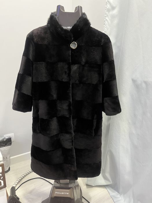 Черная Стриженая шуба