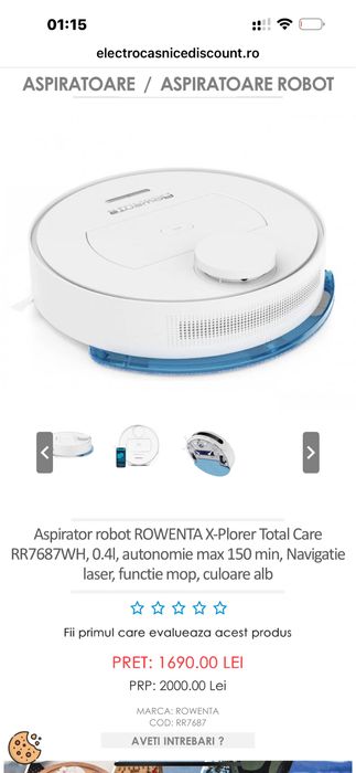 ROWENTA Aspirator robot TOTAL CARE RR7687WH