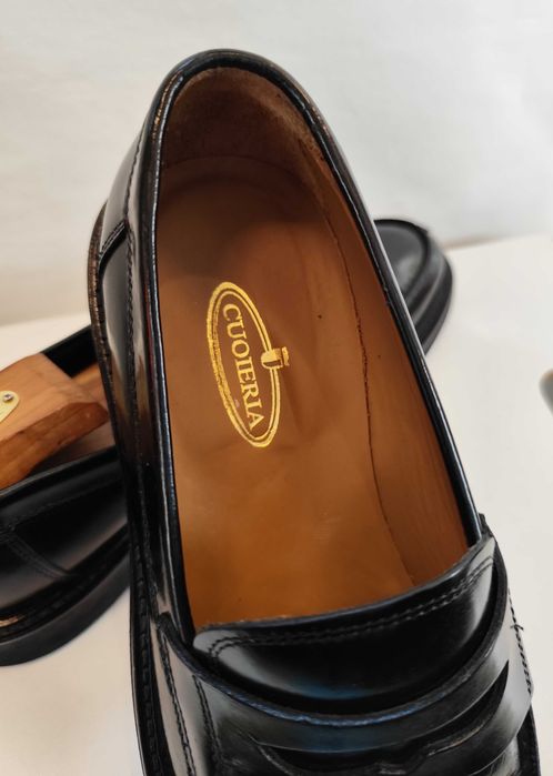 Pantofi loafer 39 40 penny Cueria NOI piele naturala negru lucios