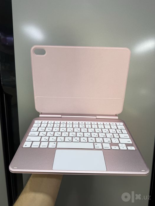 Apple Ipad 11 A16 keyboard pink white black Чехол клавиатура