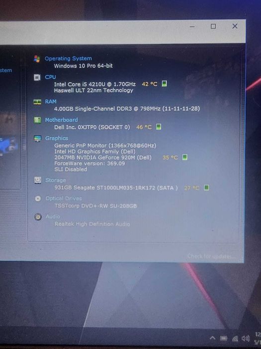 Laptop Dell i5 gen4
