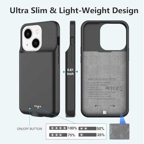 Нов 15W Батерия Кейс 7000mAh за iPhone 15/15 Pro Айфон заряден калъф