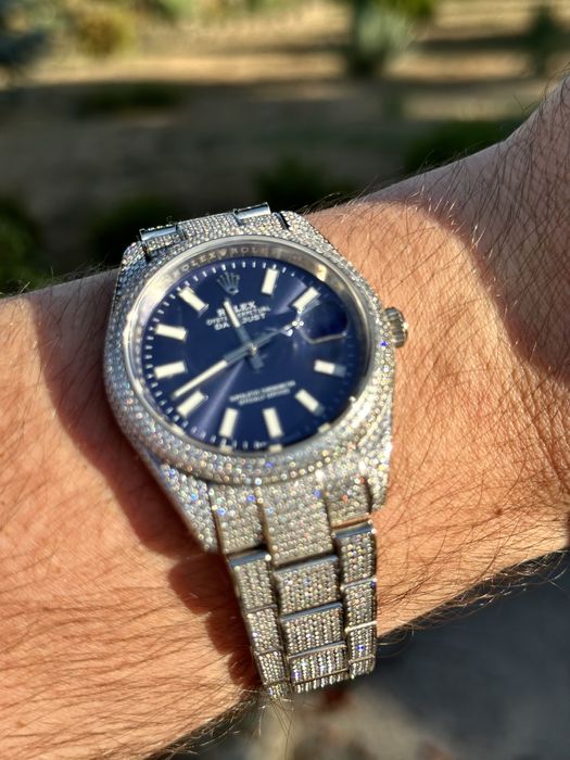 rolex datejust pave blue dial 41,mm