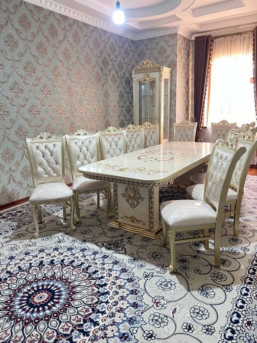 Stol-Stul Kamplekt Stull-Yonğoqdan-12 ta Stol 1.10x2.75 Keb Kôrin Bor