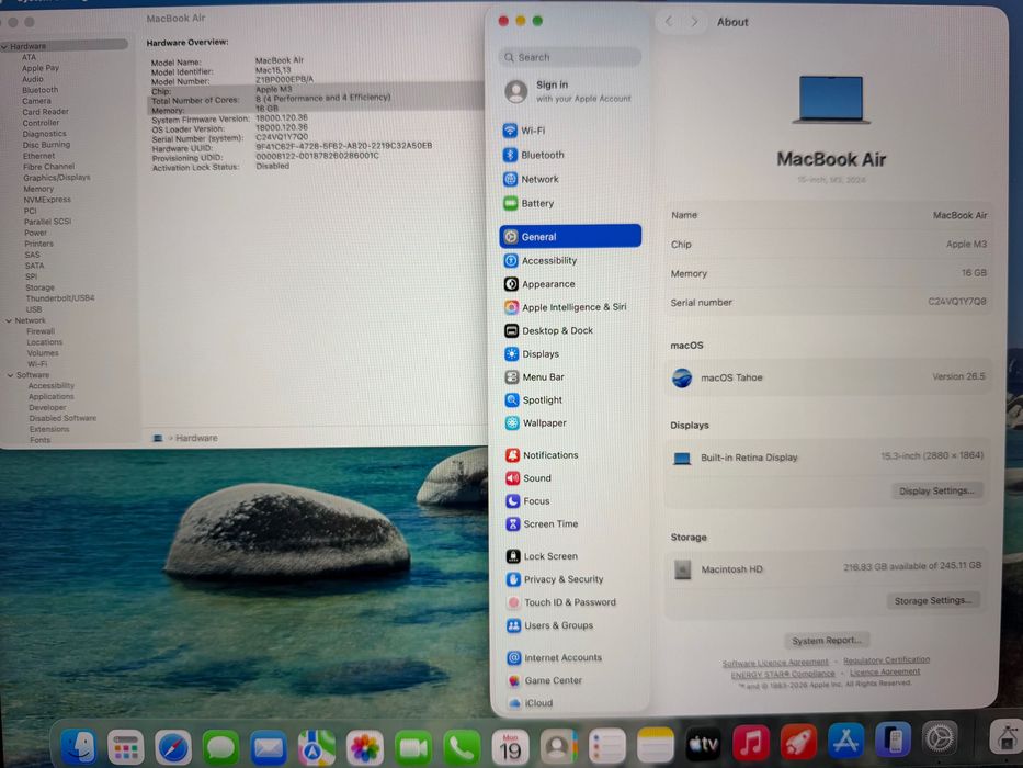 MacBook Air 15" M3 Chip 8-CPU, 10-GPU, 16GB RAM, 256GB SSD В ГАРАНЦИЯ ДО 27.10.2028г.