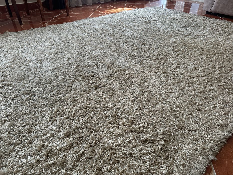 Covor 2buc 200x300 si 100x200 cm premium Covoare cu fir lung Bej Crem