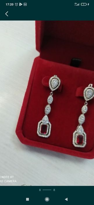 Серьги и подвеска серебро 925 новые