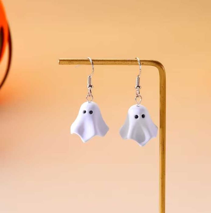 Керамични обеци призраци Halloween Хелоуин, аксесоар за костюм, парти, cosplay