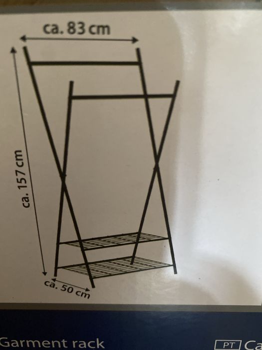 Нова 160 см  Закачалка щендер с бамбук и метални два рафта