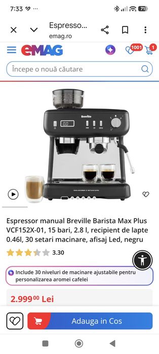 Breville barista max plus nou