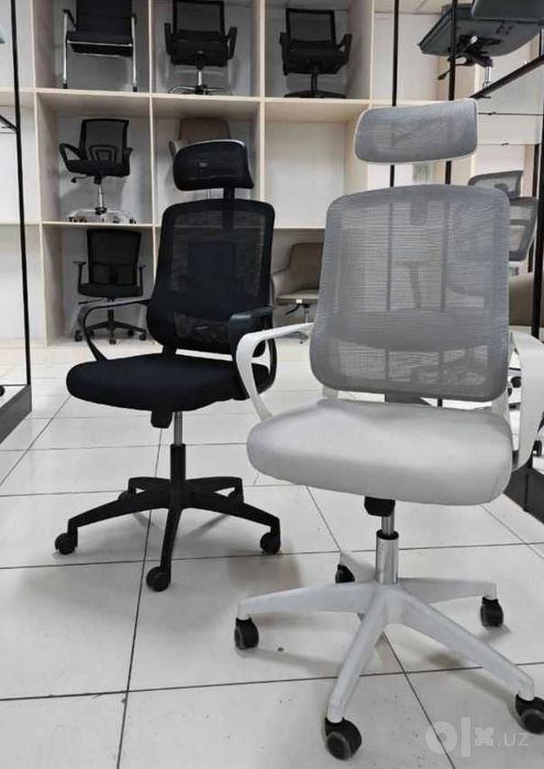 Ergonomik ofis kreslosi Pricher / Setka material / Qora va Kulrang