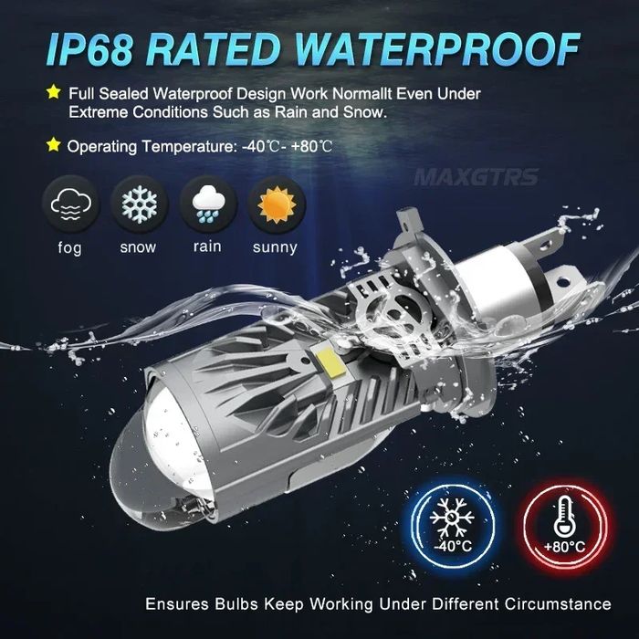 Set Două Becuri Led  H4 Doua Faze 24000/200W/6000K Cu Canbus