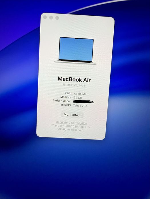 MacBook Air 15”M4 (2025) -24GB RAM/ 512GB SSD
