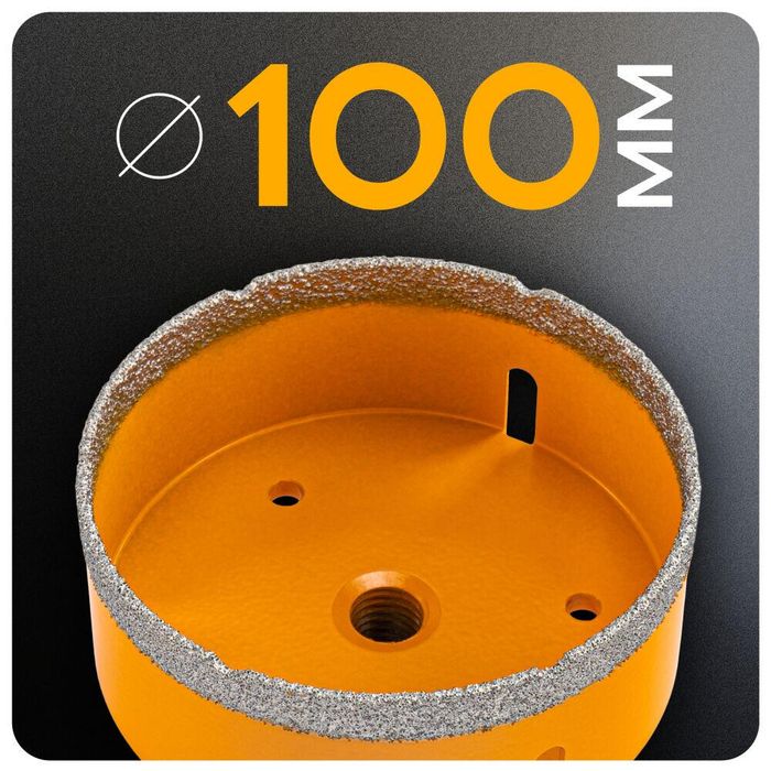Carota diamantata diametru 100 mm, pentru gresie, granit, ceramica,