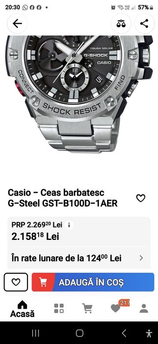 Ceas casio solar G SHOCK