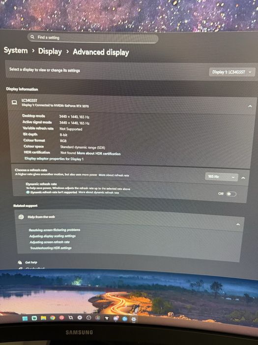 Monitor samsung odyssey g5 34” 165hz 1ms