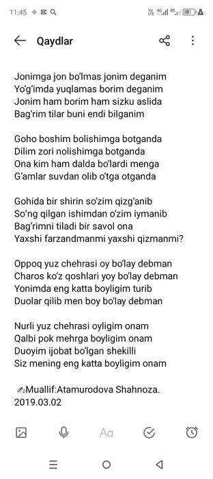O‘z muallifligimdagi sheʼrlarni sotaman