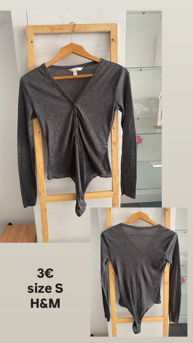 Сиво боди H&M с копчета