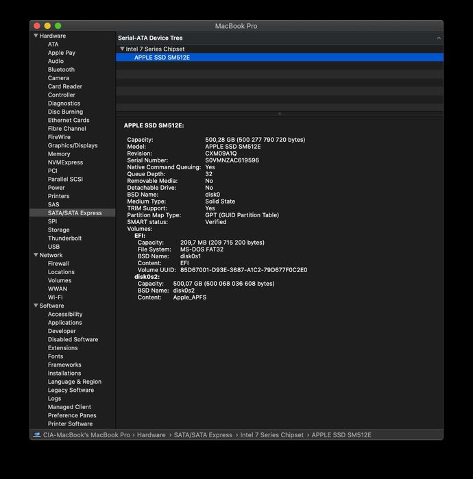 MacBook Pro (15-inch, Mid 2012) 2,6 GHz Intel Core i7, 8GB RAM, 512GB