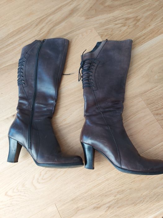 Cizme toc din piele cu fermoar 38