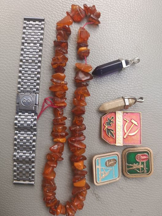 Янтарные бусики винтаж ретро антураж