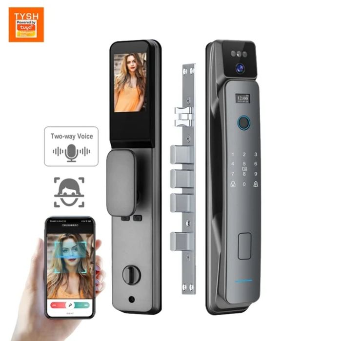 Умный замок ТYSН Тиуа Зd распознавание лица  с камерой Cerradur
